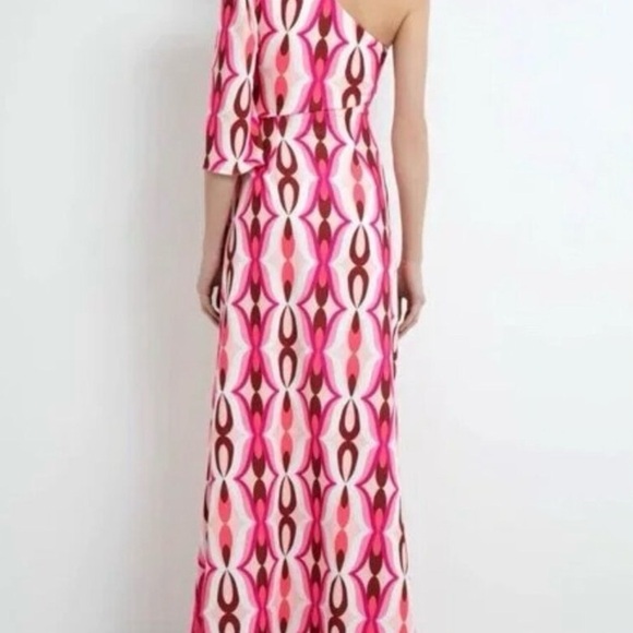 NWT PatBO Twist One Shoulder Maxi Dress Flamant PINK FWRD NEW OFFSHOULDER MAXI - Picture 3 of 4